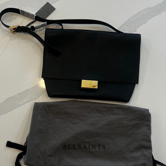 All Saints Handbags - ALLSAINTS Charterhouse Leather Shoulder Bag – Black – NWT
